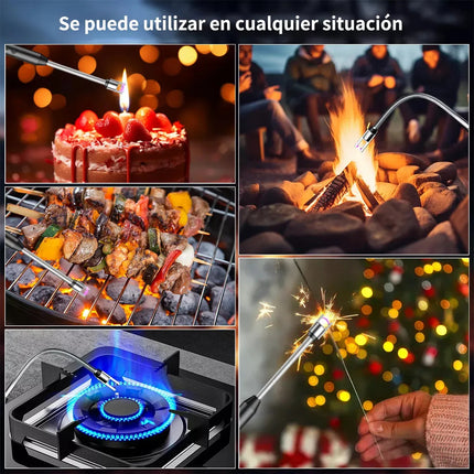 Encendedor Eléctrico Usb Arco Plasma Flexible 360° Sin Llama