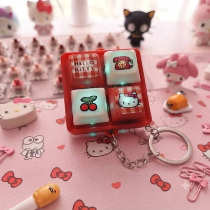 Llavero Fidget Teclado Mecanico Hello Kitty Luz Led Sonido