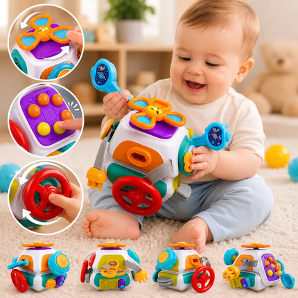 Cubo Sensorial Montessori Juguete Didáctico De Bebé 10 En 1