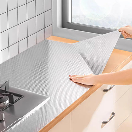 1m Papel Tapiz Aluminio Cocina Adhesivo Antigrasa Resistente