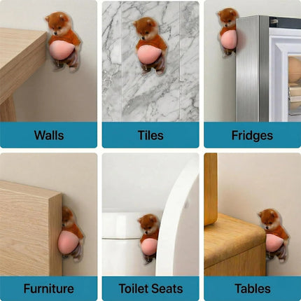 Pegatina 3d Shiba Inu Tope Puerta Decoracion Muebles Celular