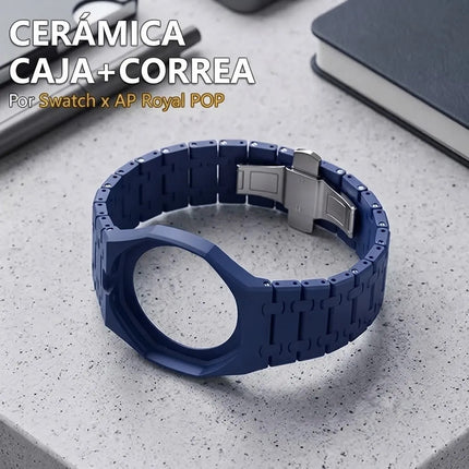 Kit Caja Correa Cerámica Reloj Extensible Swatch Royal Pop