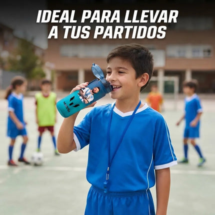 Bule Agua Messi Niños Escuela Regreso Clases Botella Correa