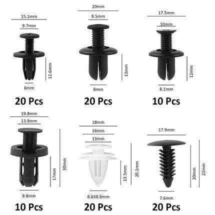 100 Clip Variados Tuerca Tornillo Grapa Automotriz Tablaroca