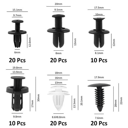 100 Clip Variados Tuerca Tornillo Grapa Automotriz Tablaroca