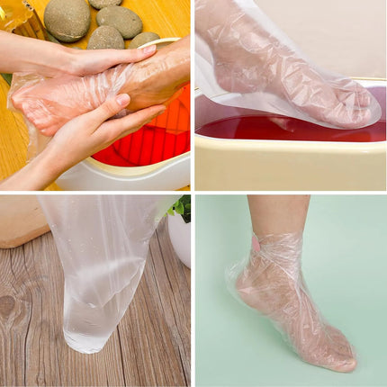 100 Bolsas Mascarillas De Pies Desechables Impermeables Spa