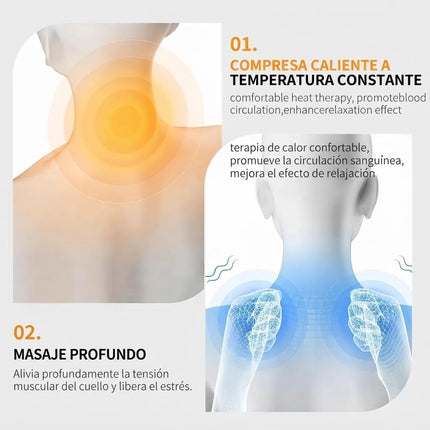 Almohada Masajeadora Electrica Dolor Cuello Cervical 3 Modos