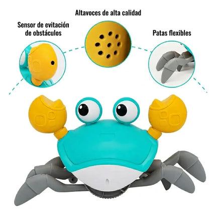 Juguete Cangrejo Interactivo Con Sensor Escape Bebe Gateo