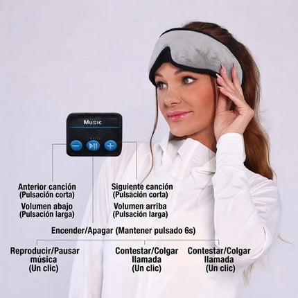 Antifaz Para Escuchar Musica Con Audifonos Bluetooth Mascara