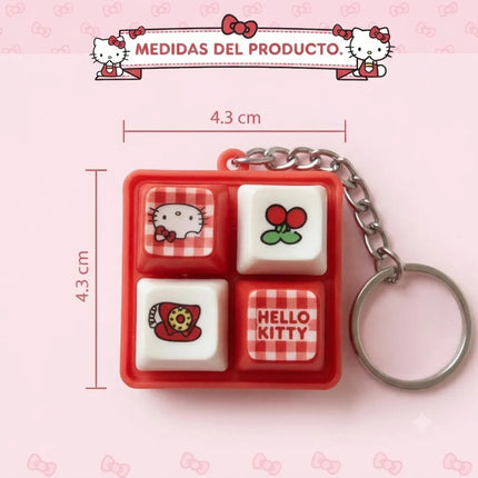 Llavero Fidget Teclado Mecanico Hello Kitty Luz Led Sonido