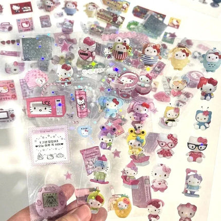 5 Hojas Calcomanías Stickers Hello Kitty Anime Kawaii Sanrio
