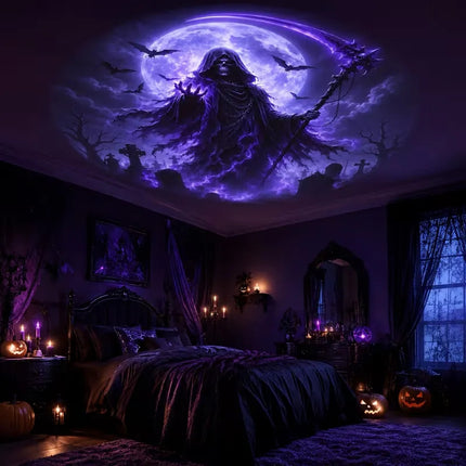 Proyector Halloween 10 Temas Bruja Calabaza Luz De Noche