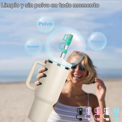 Kit 6 Popotes Brillo+6 Tapas+cepillo Para Stanley 40 30 20oz