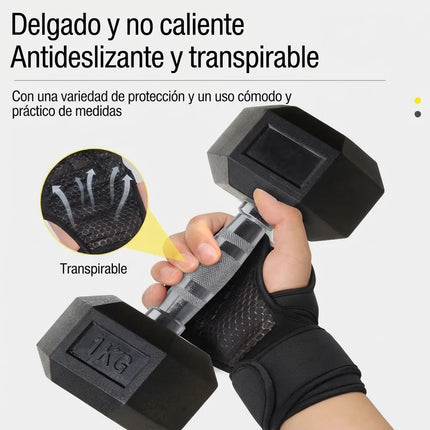 Par Guantes De Entrenamiento Gym Levantamiento Pesas Muñeca