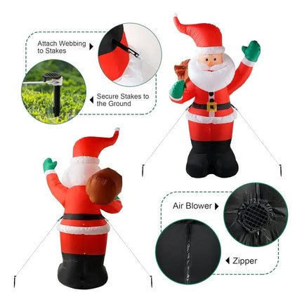 Inflable Navidad Santa Claus Decoracion Exterior Con Luz 1.8