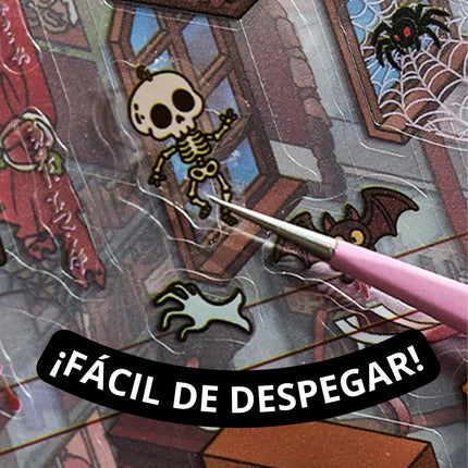 Libreta Calcomanias 3d Sticker 32 Hojas 19 Escenarios Terror