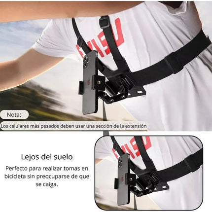 Soporte Montaje De Pecho Arnes para Celular Grabación Vertical