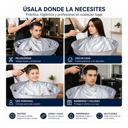 Capa De Corte Pelo Diseño Paraguas Barberia Estetica Salon