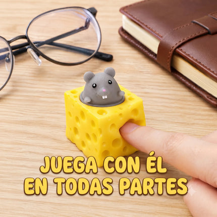 Squishy Queso Con Raton Escondido  Antiestres Juguete Pop Up