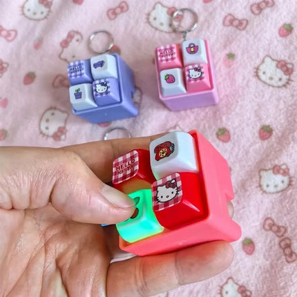 Llavero Fidget Teclado Mecanico Hello Kitty Luz Led Sonido