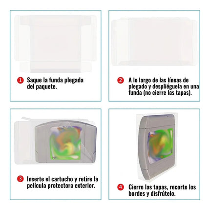 Kit 10 Protectores Transparentes Cartucho Para Nintendo N64