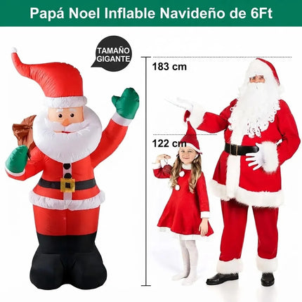 Inflable Navidad Santa Claus Decoracion Exterior Con Luz 1.8