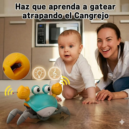 Juguete Cangrejo Interactivo Con Sensor Escape Bebe Gateo