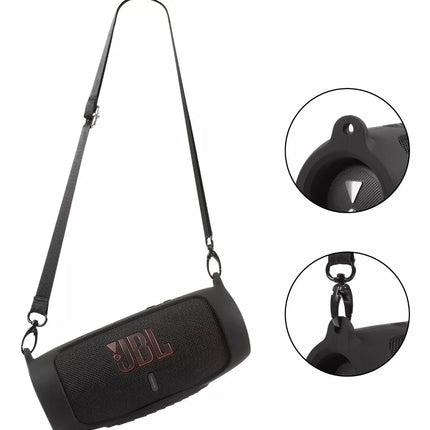 Funda de Silicona Uso Rudo para Jbl Charge 5 Con Gancho Y Correa