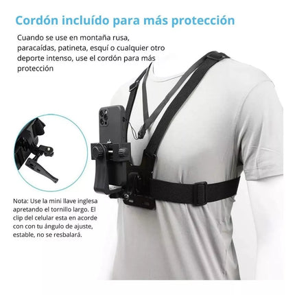 Soporte Montaje De Pecho Arnes para Celular Grabación Vertical