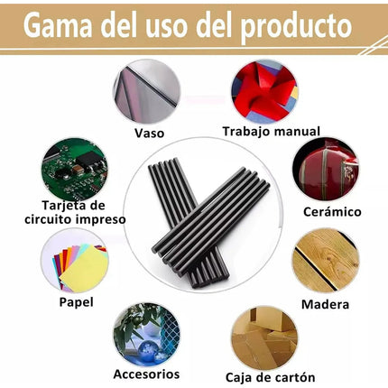 10 Barras Para Pistola De Silicona Pegamento Negro Caliente