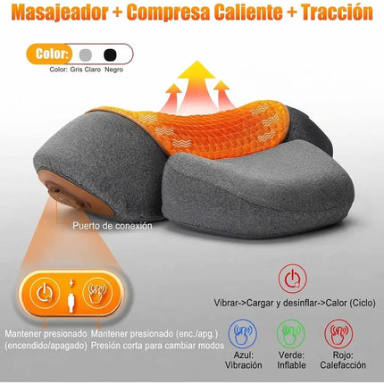 Almohada Masajeadora Electrica Dolor Cuello Cervical 3 Modos