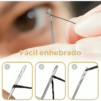 Juego De 30 Agujas Coser Con Estuche De Madera Organizador