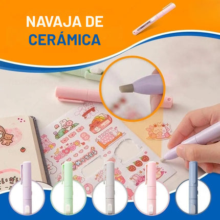 Mini Tijeras Cutter 2 En 1 Tipo Pluma Plegable De Bolsillo
