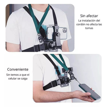 Soporte Montaje De Pecho Arnes para Celular Grabación Vertical