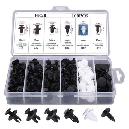 100 Clip Variados Tuerca Tornillo Grapa Automotriz Tablaroca