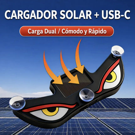 Luz Led Ojo De Demonio Alarma Auto Carro Solar Con Ventosa