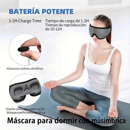 Antifaz Para Escuchar Musica Con Audifonos Bluetooth Mascara