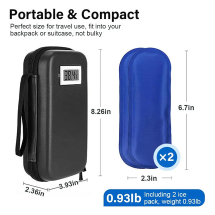 Estuche Transporte Insulina Con Termómetro Medicamento Frio