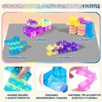 40 Bloques Construcción Suaves Sensoriales Jelly Goma Niños