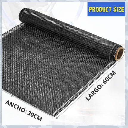 Rollo Tela Fibra De Carbono 3k 200gsm Pieza Carro Auto 30x60