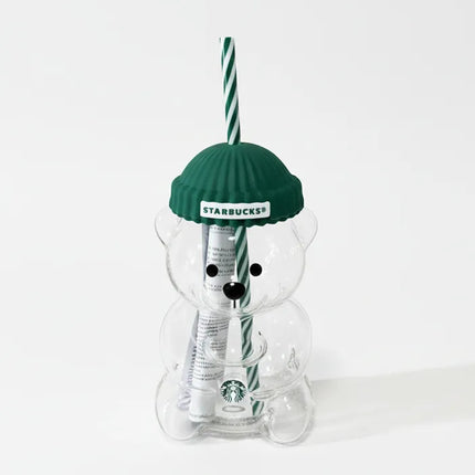 Vaso Starbucks Bearista Osito Oso Cristal Vidrio Bebida Fria