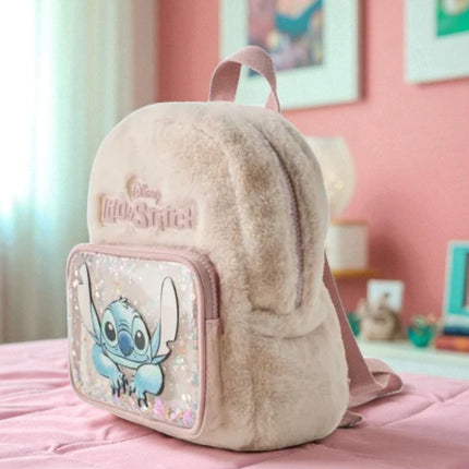 Mochila Stitch De Peluche Para Niña Regalo Bolsa Afelpada