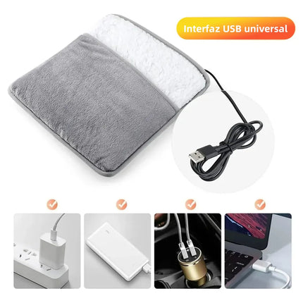 Calentador Cojín Térmico Pies Manos Invierno Frío Usb Hogar