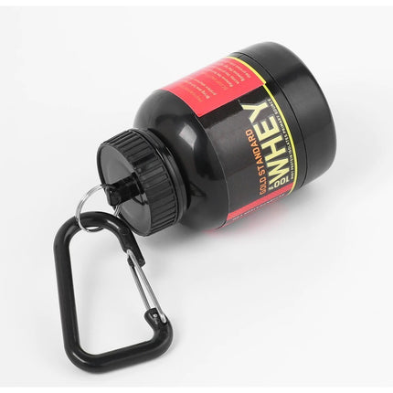 Llavero Mini Botella Portatil Y Gancho Proteina Polvo 100ml
