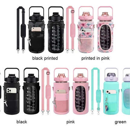 Funda Bolsa Para Botella De Agua Motivacional 2l Con Correa Termo