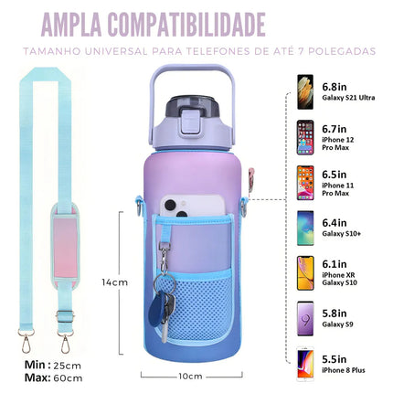 Funda Bolsa Para Botella De Agua Motivacional 2l Con Correa Termo