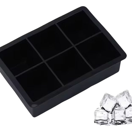 Molde Charola Cubos De Hielos Grandes Cuadrados 6 Espacios