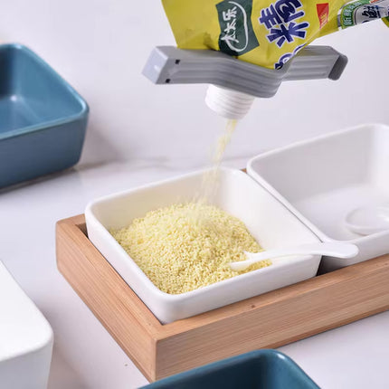 5 Clip Sellador De Bolsas Con Tapadera Dispensador Cierre Cocina