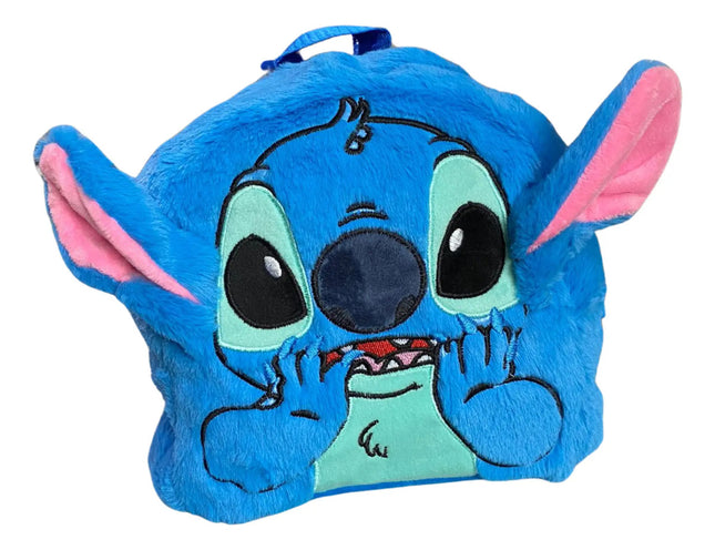 Mochila Stitch Regreso A Clases Peluche Felpa Bolso Escolar Para Niños Y Niñas