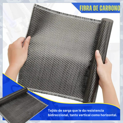 Rollo Tela Fibra De Carbono 3k 200gsm Pieza Carro Auto 30x60